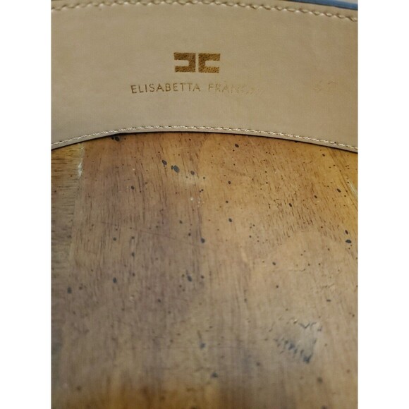 Elisabetta Franchi Black Wide Leather Belt Logo Gold Buckle Size 42 NWT New main image 5